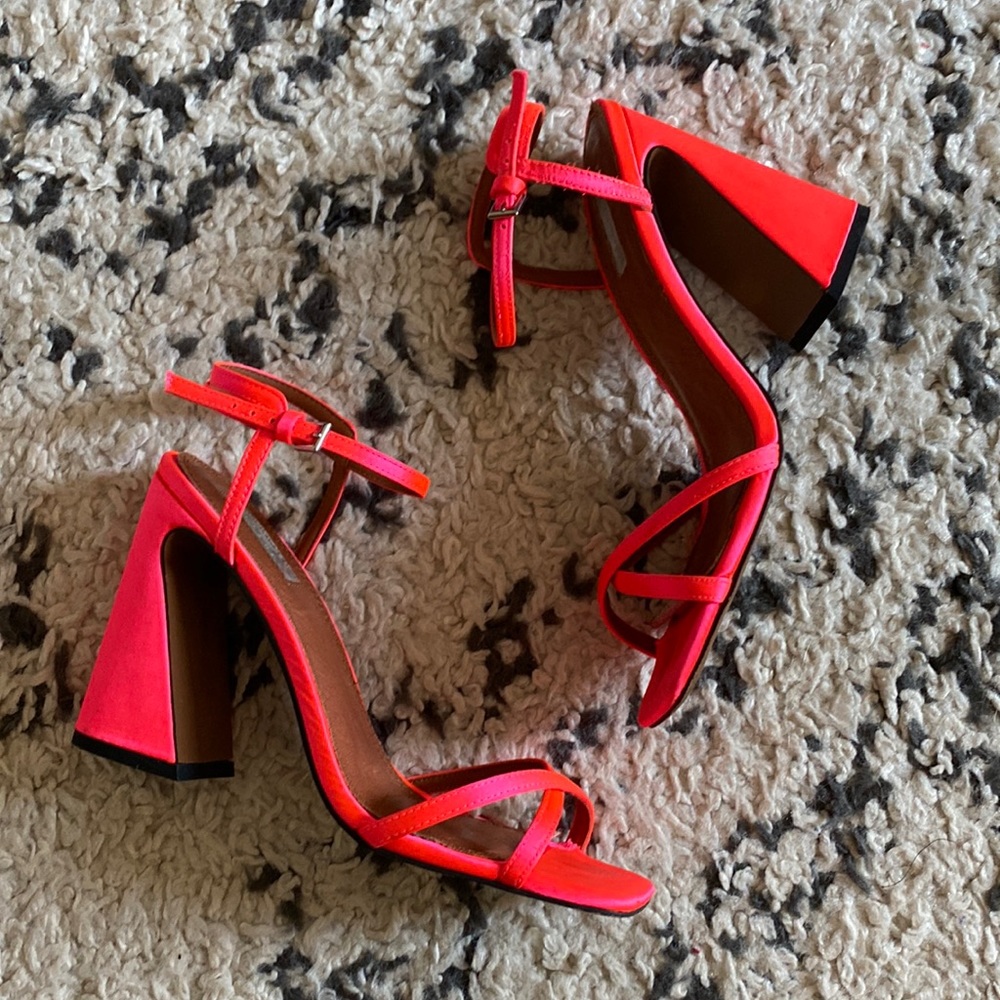 Top shop hot pink/coral statement heel